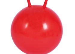 Мяч гимнастический детский с рожками с насосом 55см красный